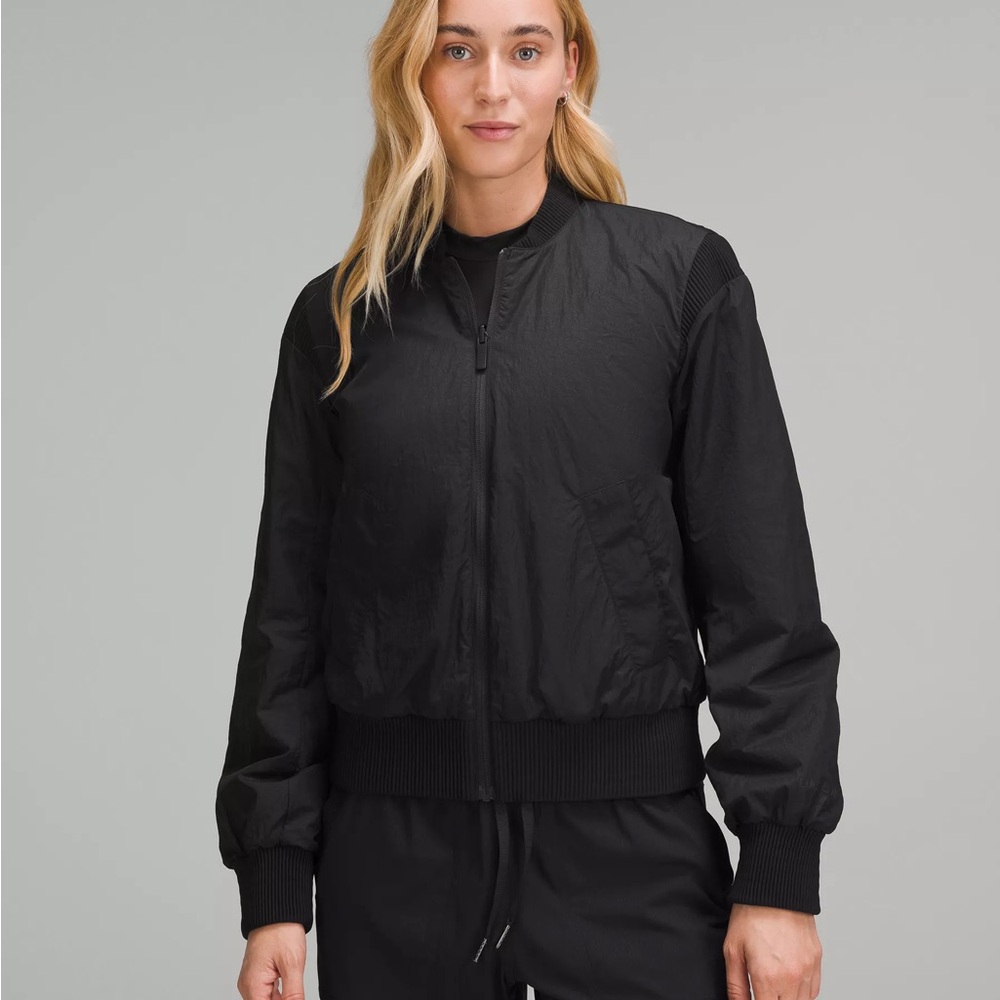 Lululemon Reversible Women's Black Insulated Bomber Jacket Sz 10